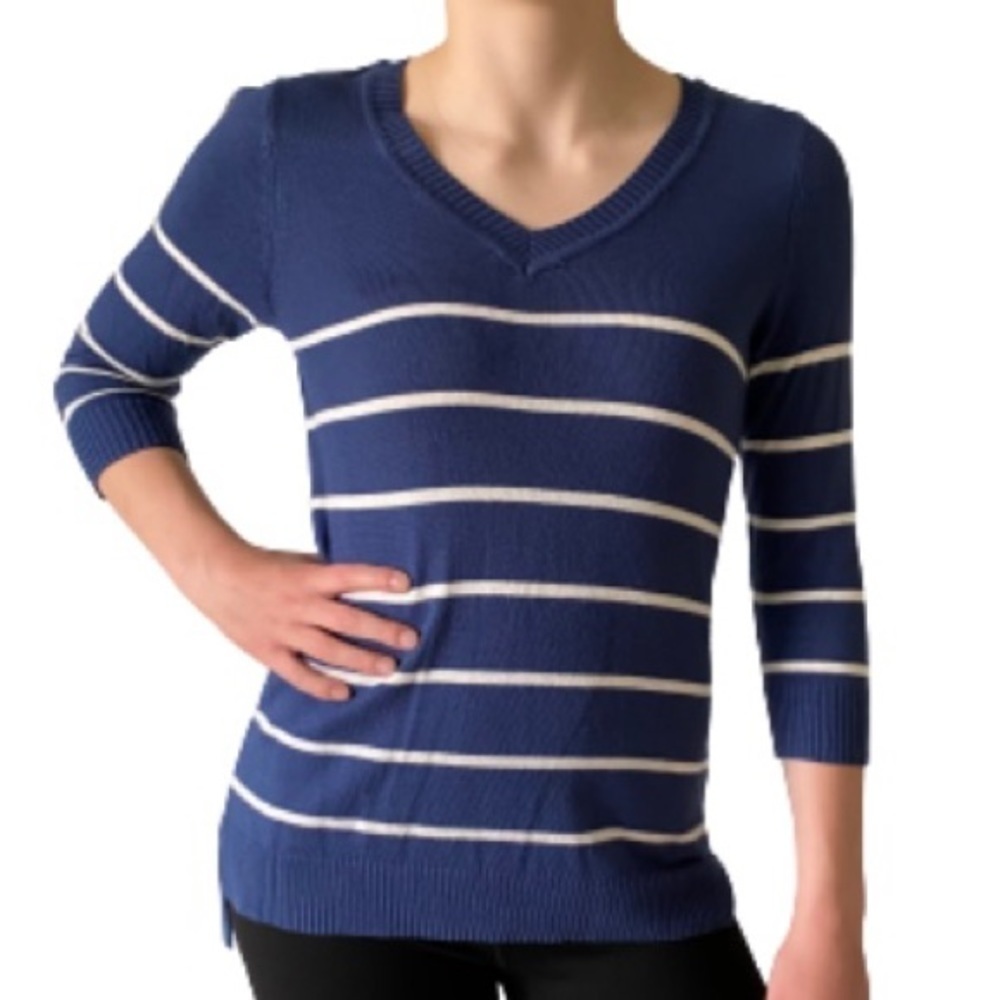 Pink Republic Blue White Stripe Sweater​​​​​​​​​​​​​​​​​​​​​​​​​​​​
